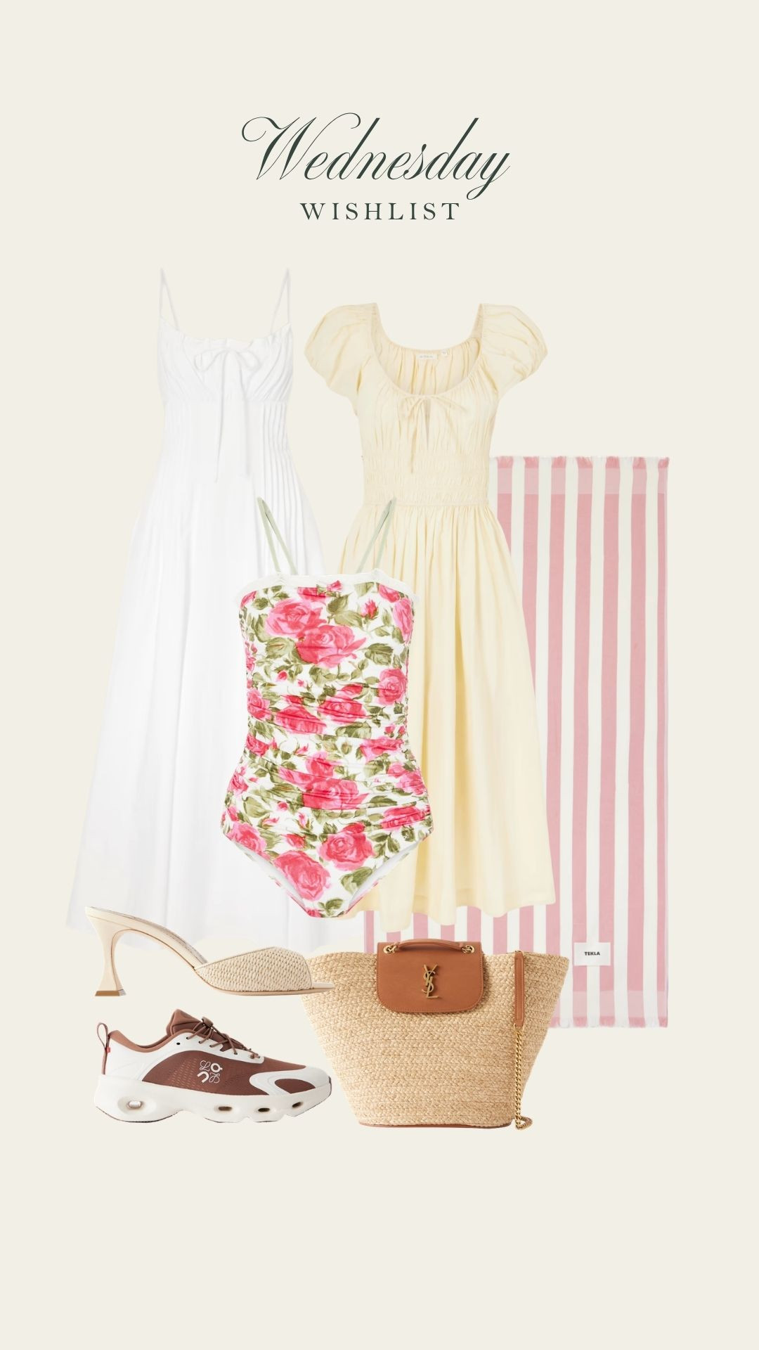 My luxury wishlist from Net A Porter 🌷 Spring and summer wishlist, summer dress, white dress, luxury swimwear 🫶🏻 Raffia accessories, luxury footwear. 

 #LTKsummer #LTKluxury #LTKdresses