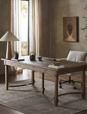 Edison Desk by Amber Lewis x Four Hands, Worn Oak | Lulu and Georgia 