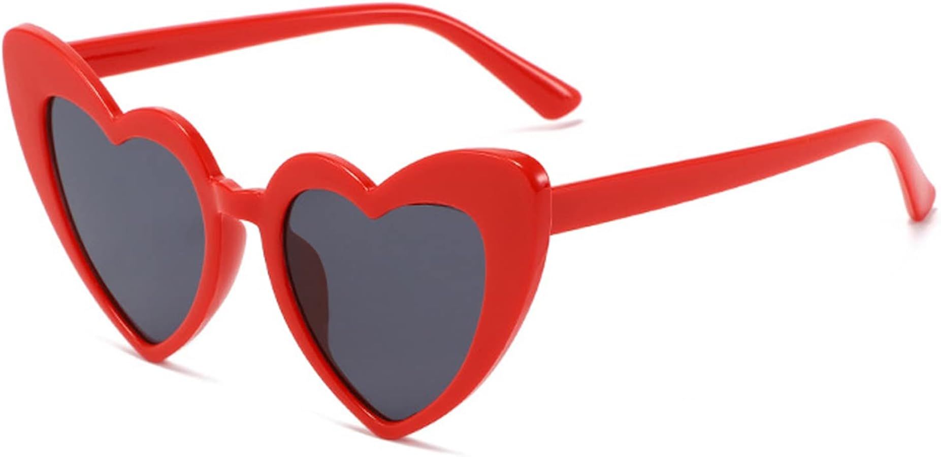 VideMundi Heart Shaped Sunglasses for Women,Vintage Cat Eye Mod Style Retro Kurt Cobain Glasses | Amazon (US)