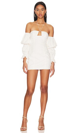 MORE TO COME Maxine Off Shoulder Dress in White. - size XXS (also in M, S, XL, XS) | Revolve Clothing (Global)