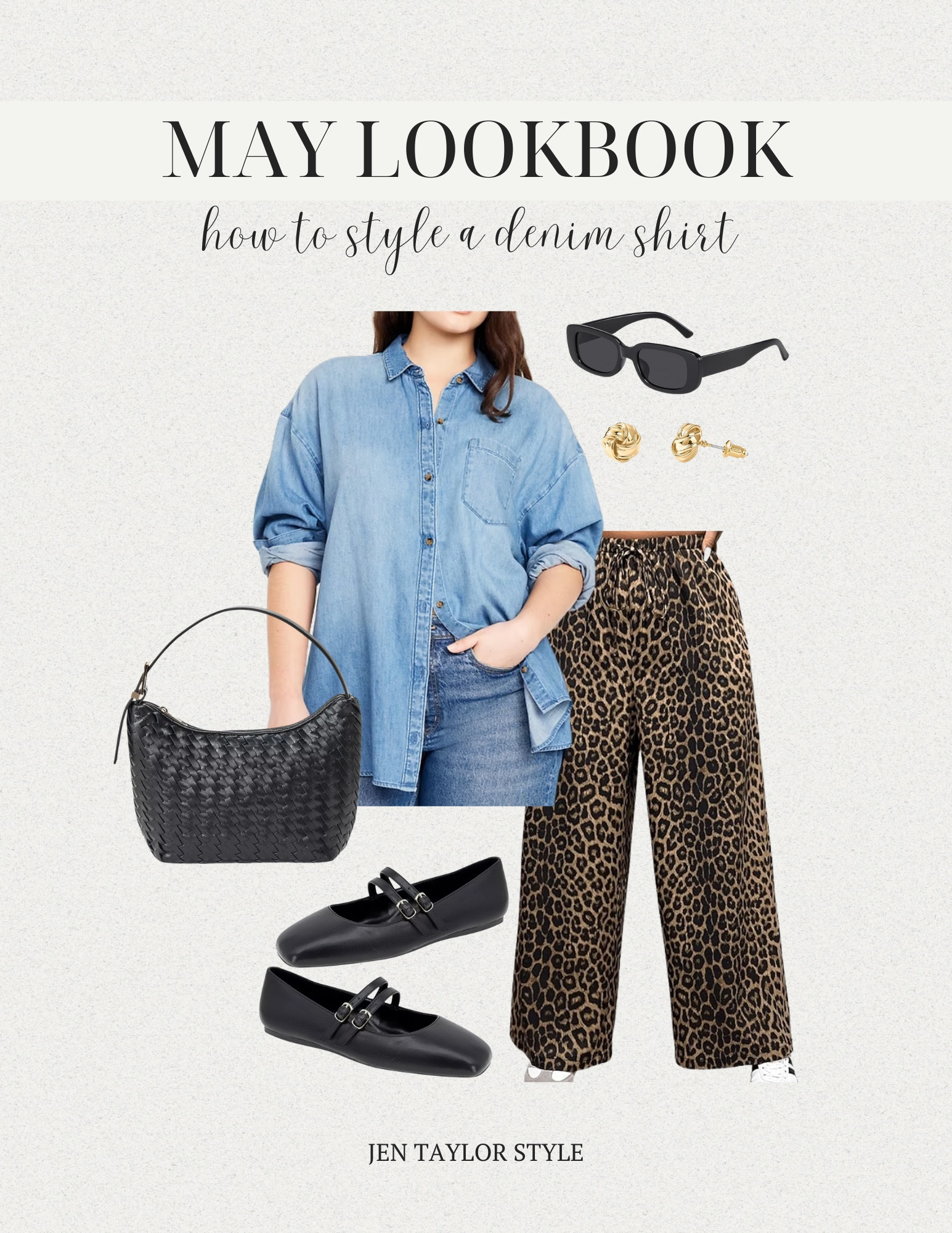 How to style a denim shirt with leopard pants for spring  

#LTKStyleTip #LTKFindsUnder50 #LTKPlusSize