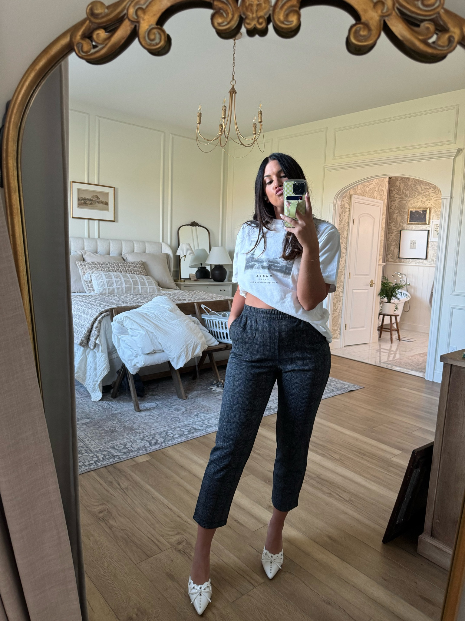 The pants are like basically elevated pajamas , so good. I size down to a S. Top is a medium

#LTKSeasonal #LTKStyleTip #LTKFindsUnder50