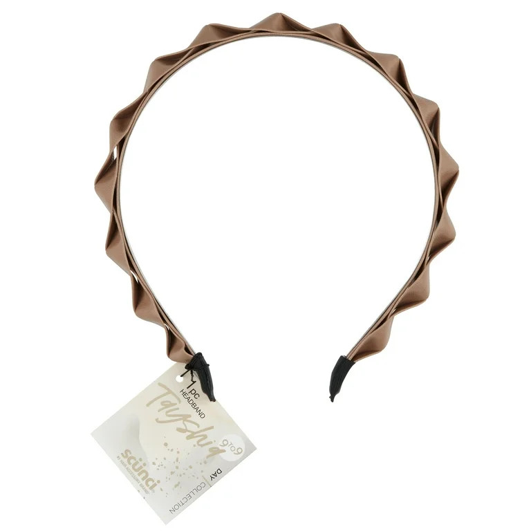 Tayshia by Scunci Twisted Faux-Leather No-Squeeze Fashion Headband, Brown - Walmart.com | Walmart (US)