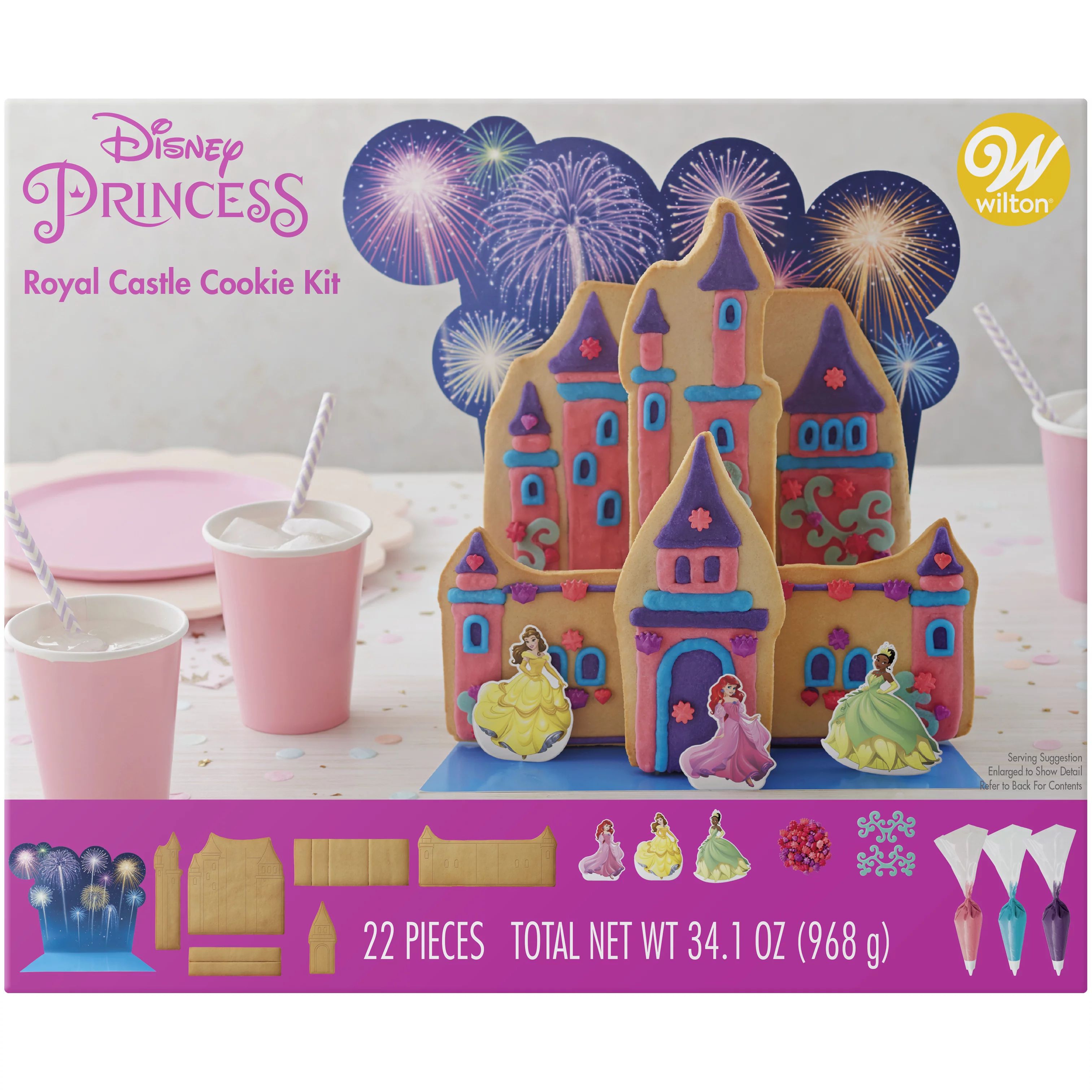 Wilton Disney Princess Royal Castle Cookie Decorating Kit Featuring Ariel, Tiana and Belle | Walmart (US)