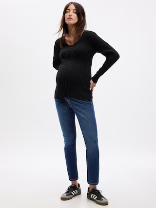 Maternity True Waistband Full Panel Vintage Slim Jeans | Gap (US)
