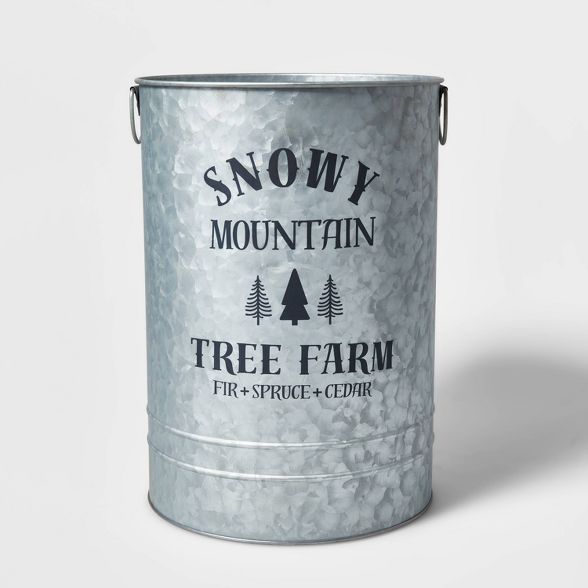 Snowy Mountain Tree Farm Galvanized Bucket - Wondershop™ | Target