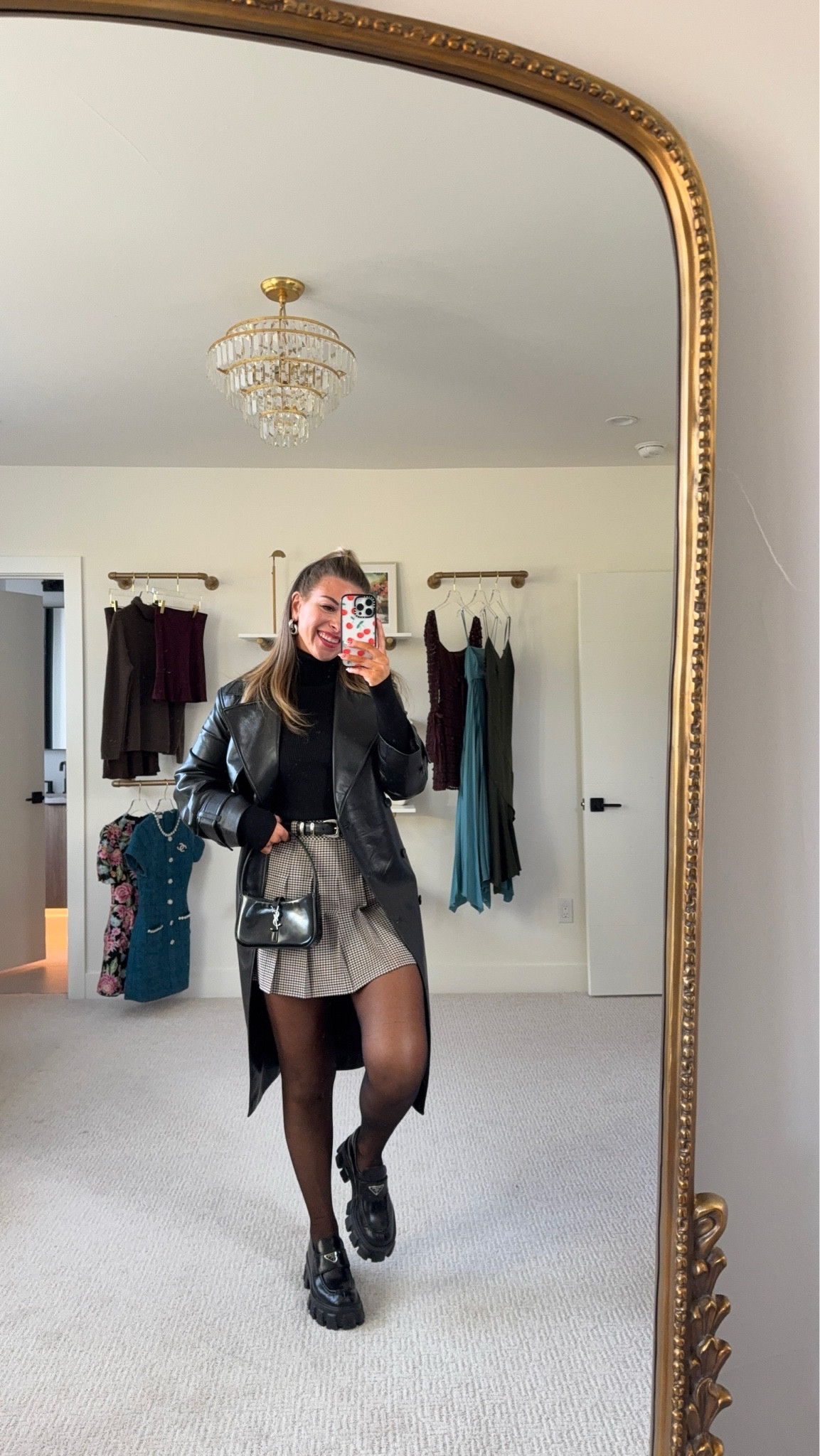 Aritzia fall capsule collection black turtle neck with plaid skirt and leather jacket 

Wearing a small/2 in all

#LTKSeasonal #LTKWorkwear #LTKStyleTip