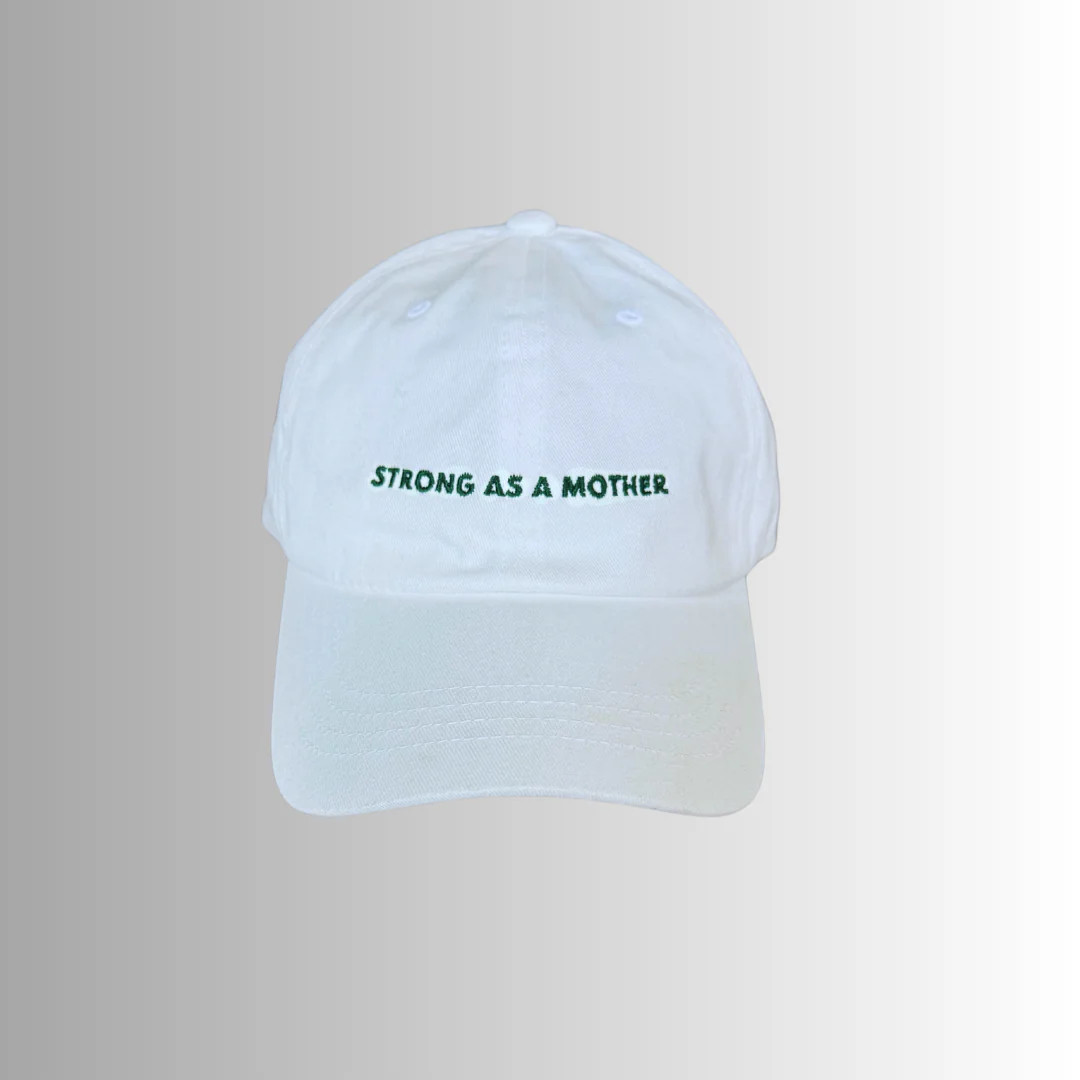 Strong as a mother® Embroidered Dad Hat - White | Mother Hats
