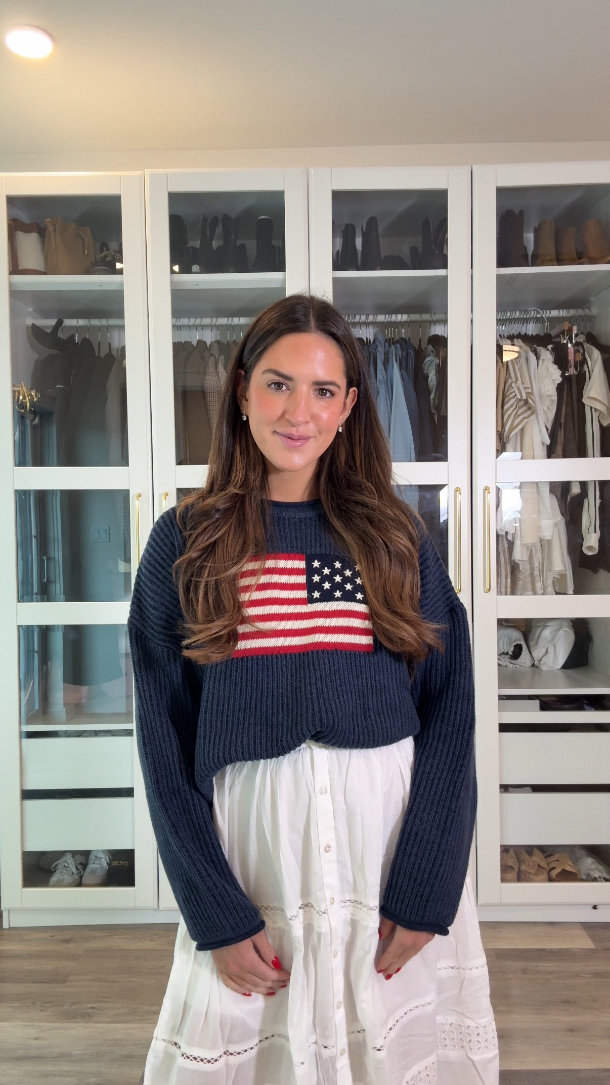 Gap finds 
Flag sweater - medium 
White skirt - xsmall 
Yellow cardigan - small 
Short White dress - Xsmall petite
Denim shirt - small (slightly big) 
White midi dress - small (slightly big) 
 Sweatshirt - size largee

#LTKSeasonal #LTKFindsUnder100 #LTKStyleTip