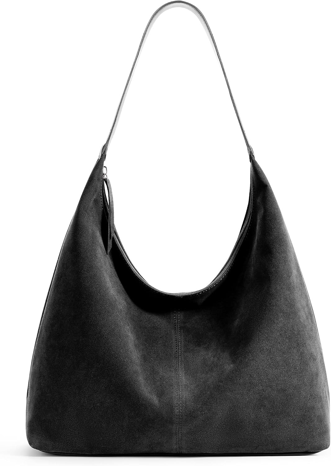 KALIDI Slouchy Tote Bag 18L Casual Vegan Leather Crescent Hobo Zipper Bag | Amazon (US)