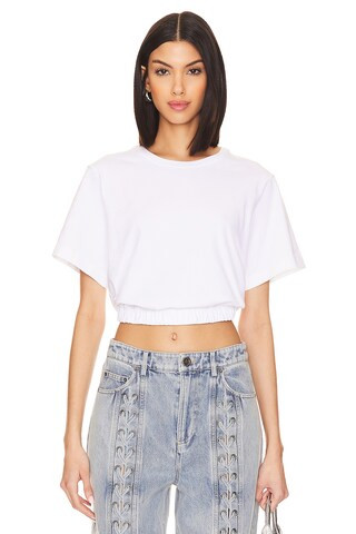 SIMKHAI Jojo Cropped Tee in White from Revolve.com | Revolve Clothing (Global)