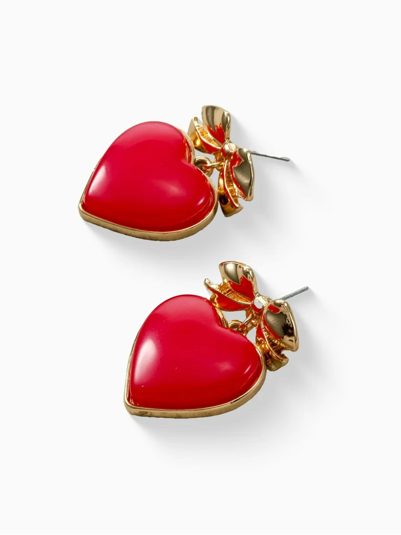 Way to Celebrate Valentine's Day Heart and Bow Earrings, 1 Pair | Walmart (US)