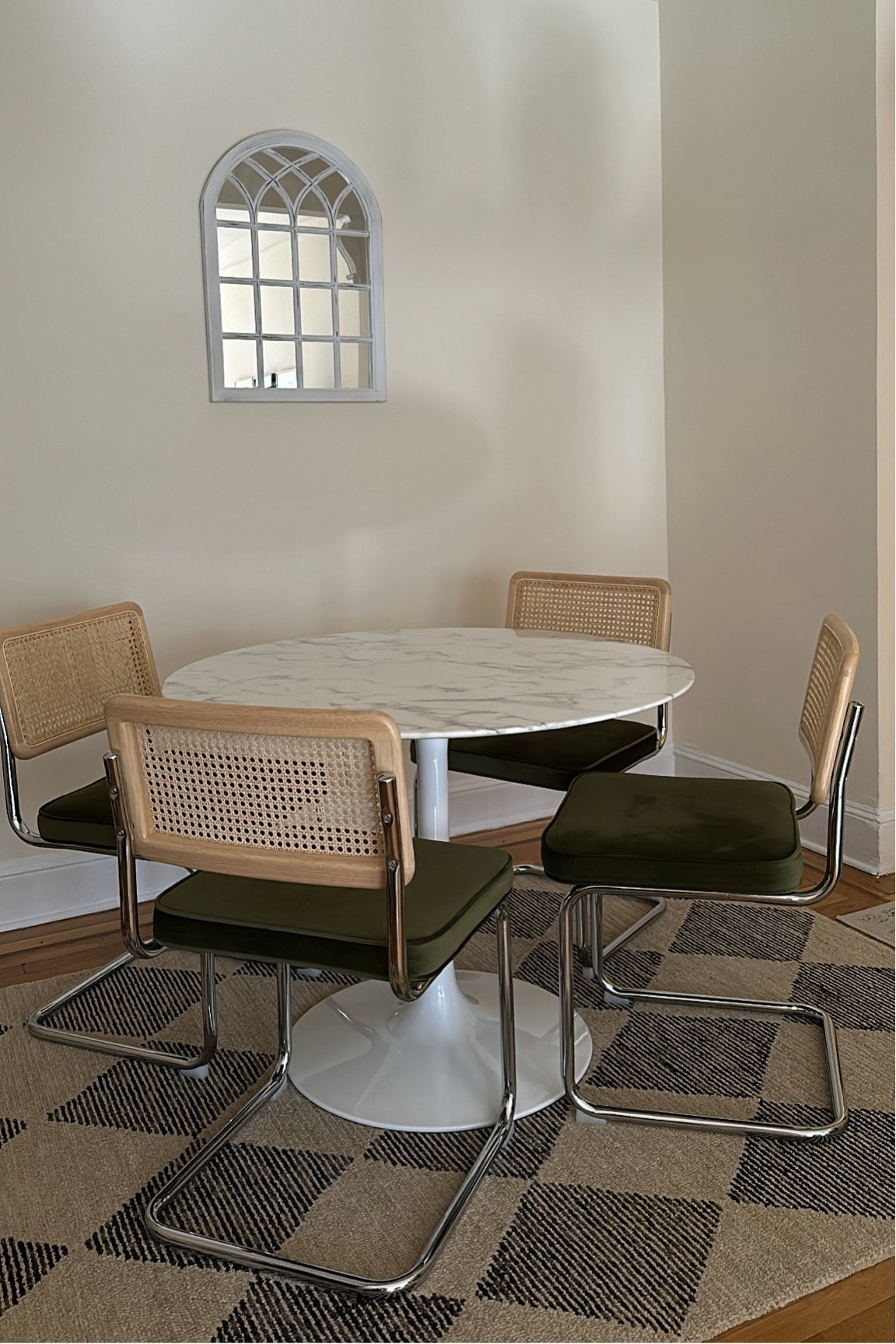 Apartment dining nook is coming together! Chairs & rug are both Amazon. 

#LTKhome