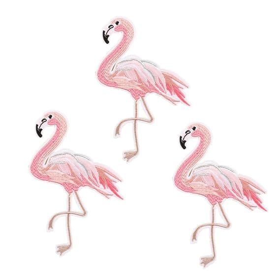3pc Pink Flamingo Iron On Applique Patches | Amazon (US)
