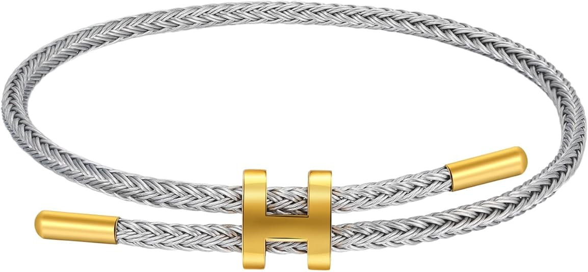 AIMADE Bracelets for Women Adjustable Charm Bracelet, 18k Gold-plated Buckle Design Titanium Stee... | Amazon (US)