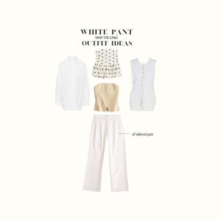 Spring outfit ideas! White pants, button up, linen vest, strapless tops!

#LTKVideo #LTKFestival #LTKGala