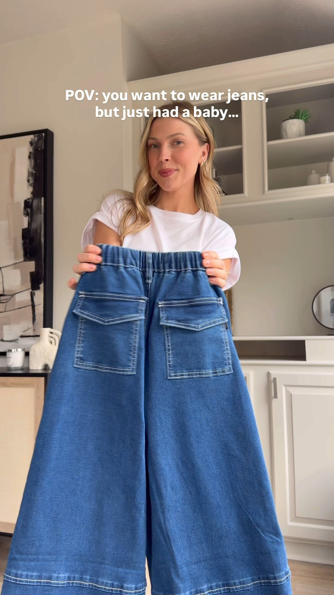 My go-to stretchy jeans especially postpartum!! Sizing left to right: medium, 4, 4, medium for length but should have done S. 

 #LTKootd #LTKTall