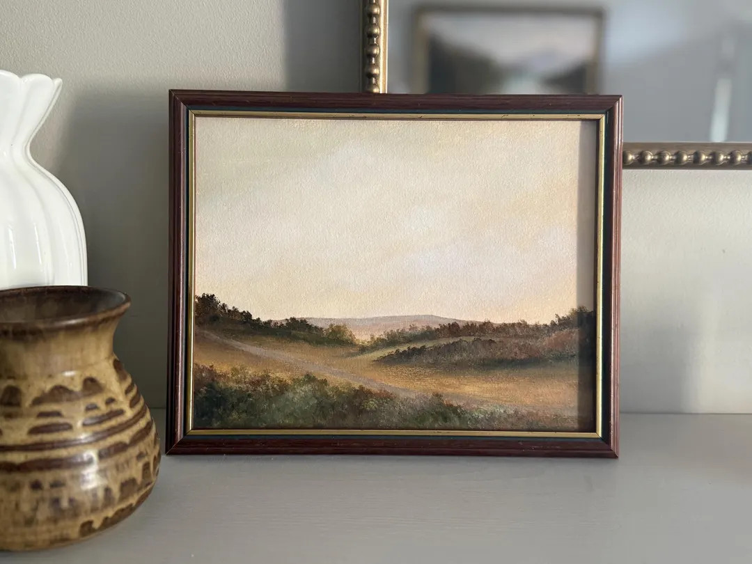 Vintage Framed Original Hand Painted Late Summer Landscape Countryside Painting. Gallery Wall Art... | Etsy (US)