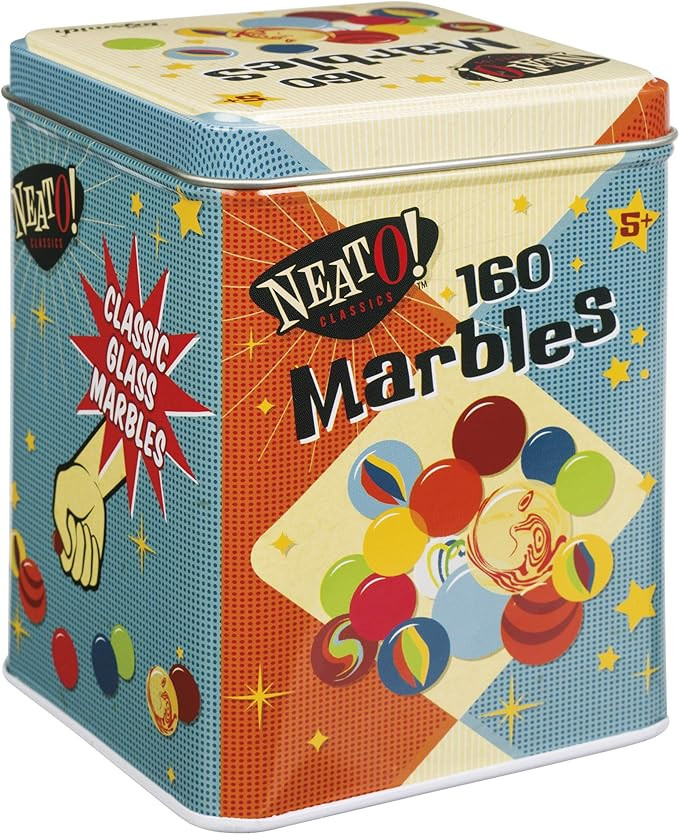 Neato! Classics 160 Marbles In A Tin Box by Toysmith - Retro Nostalgia Glass Shooter, Marble Game... | Amazon (US)