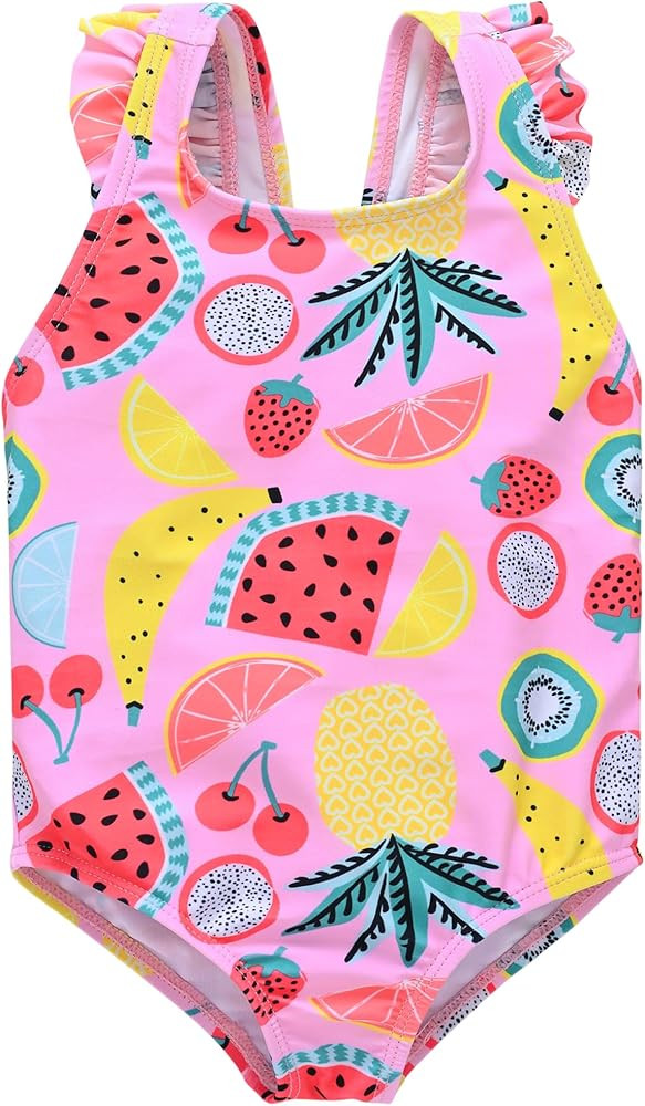 kavkas Baby Girl Swimsuit Cute One Piece Bathing Suit with Sun Protection Ruffles Swimwear (9M-6T... | Amazon (US)