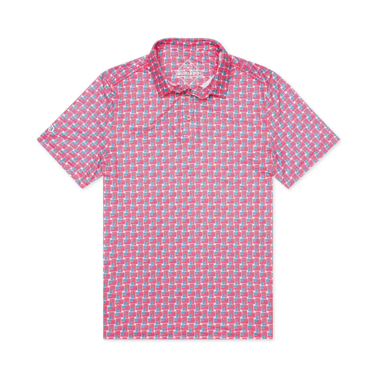 Performance Polo - American Flag Print | BURLEBO