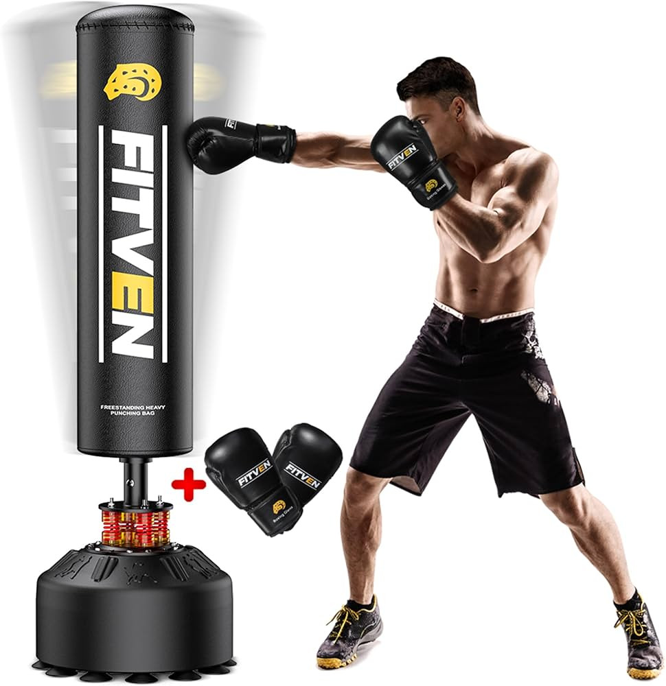 FITVEN Freestanding Punching Bag with Boxing Gloves Heavy Boxing Bag with Suction Cup Base for Ad... | Amazon (US)
