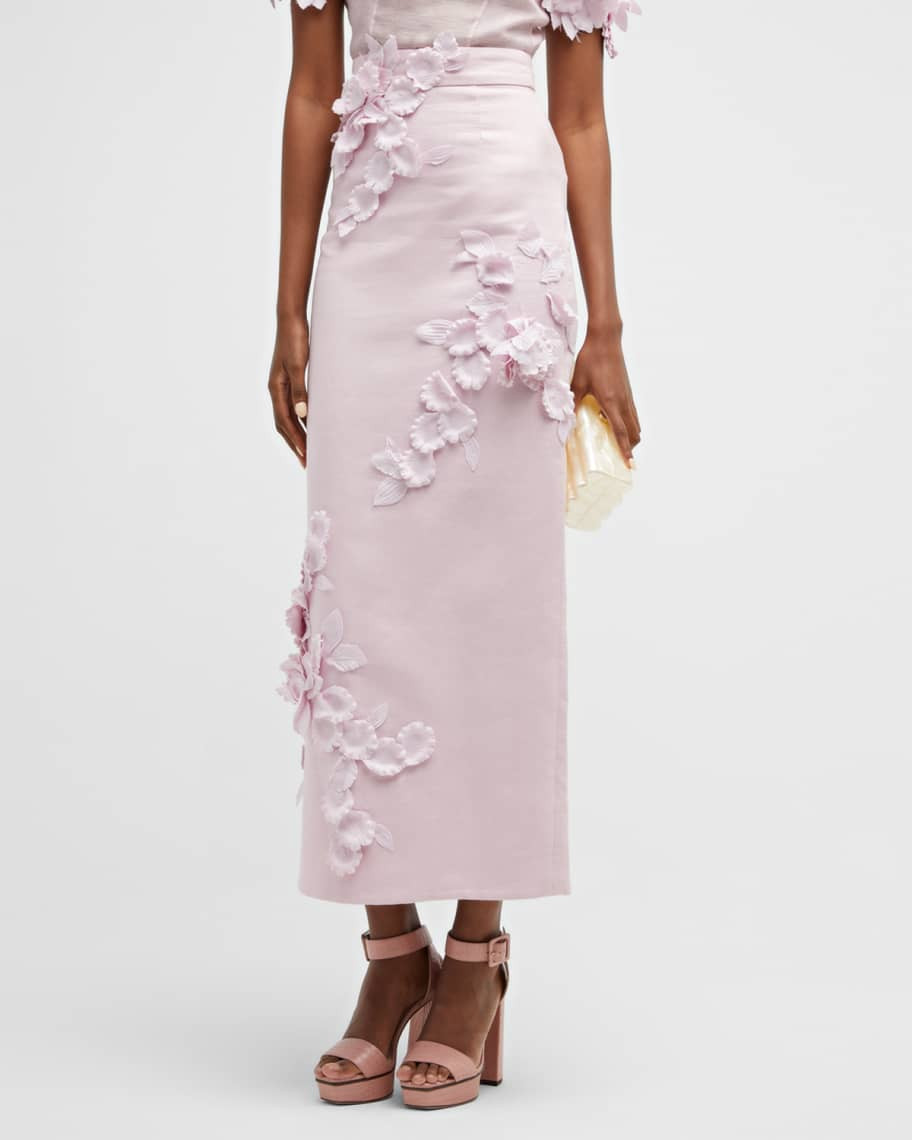Zimmermann High Tide Flower Midi Skirt | Neiman Marcus