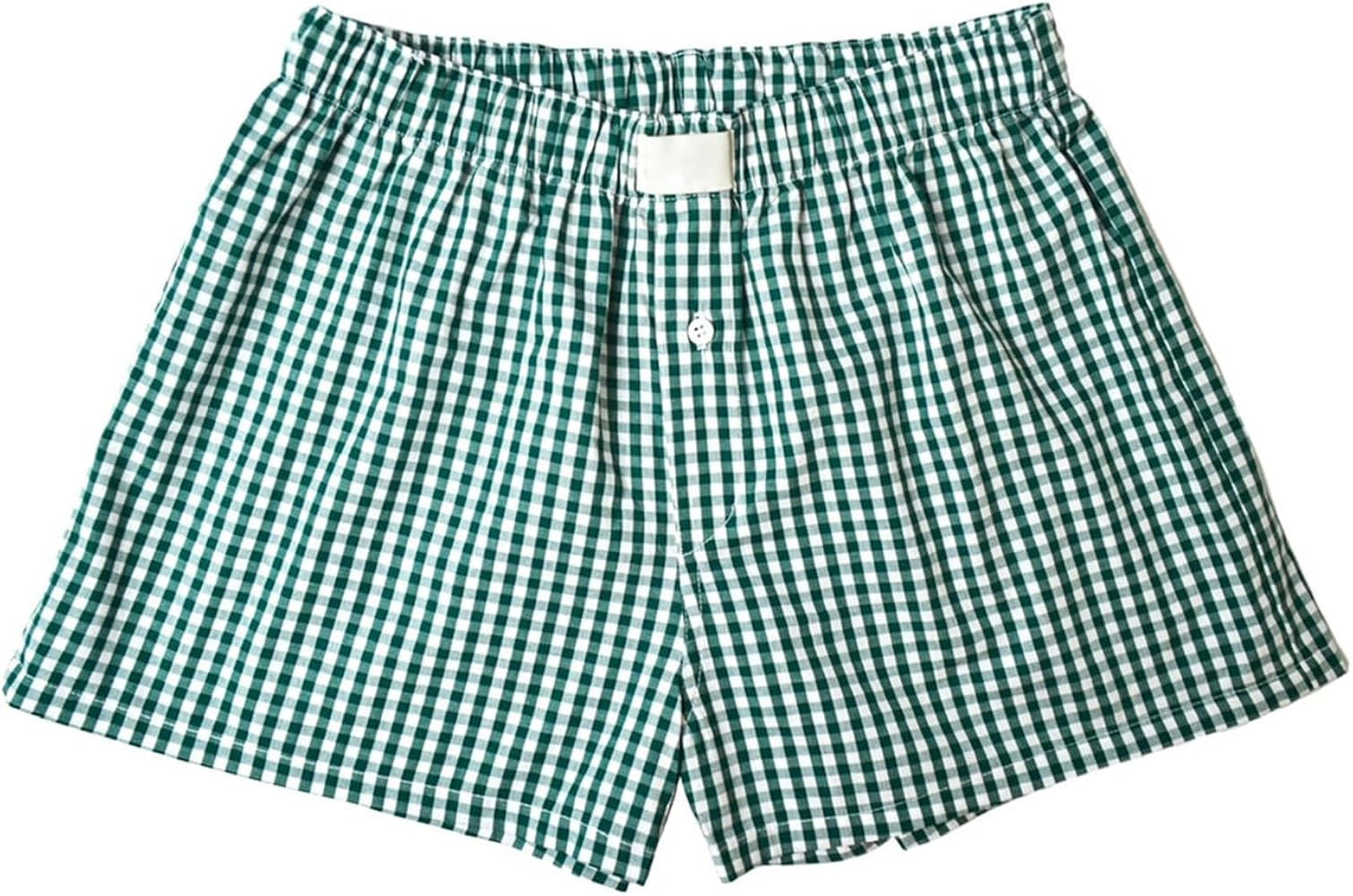 Women Y2k Pajamas Shorts Micro Button Boxers Elastic Waist Cute Pj Bottoms Summer Plaid Lounge Sh... | Amazon (US)