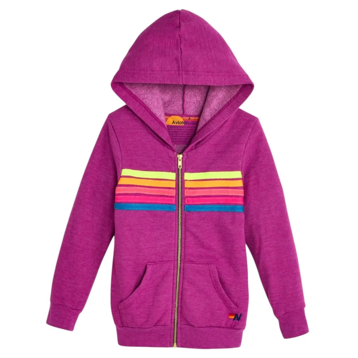 5 STRIPE MAGENTA/YELLOW/BLUE ZIP UP HOODIE | Mini Dreamers