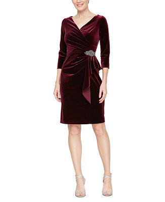 Women's Velvet 3/4-Sleeve Sheath Dress | Macy's
