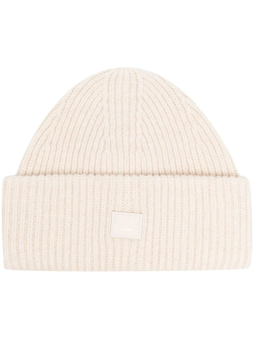 Acne Studios Logo Motif rib-knit Beanie - Farfetch | Farfetch Global