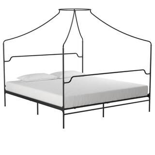 Camilla Black Metal Canopy King Size Bed | The Home Depot