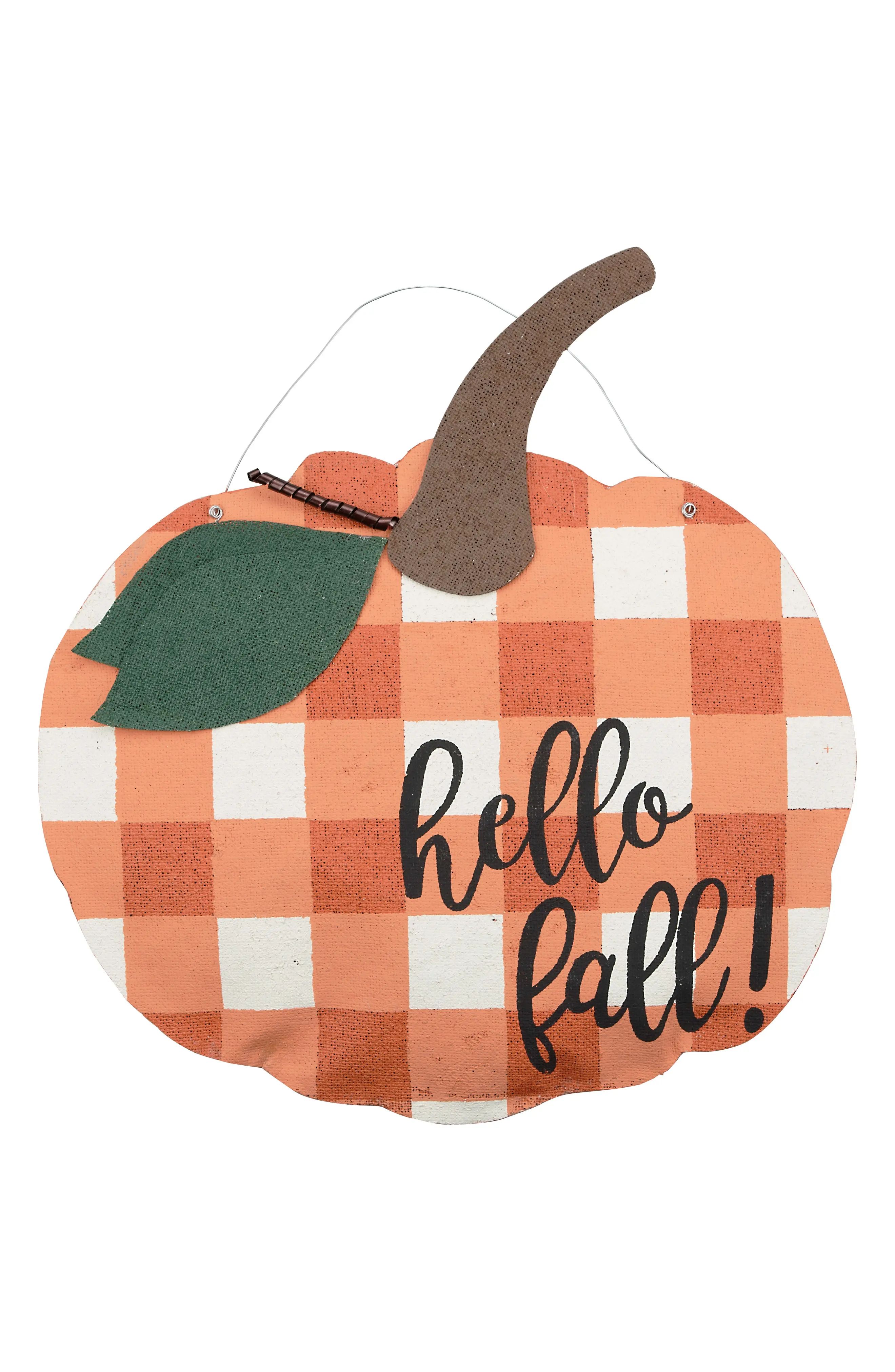 Glory Haus Hello Fall Burlap Pumpkin Wall Hanging | Nordstrom