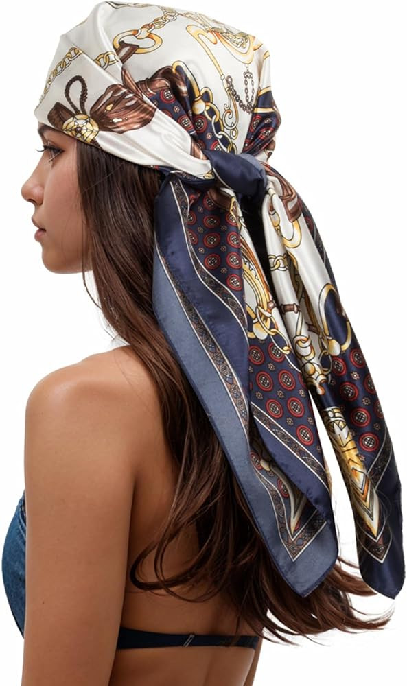 RIIQIICHY Head Scarf for Women Like Silk Scarf Hair Scarf Printed Square Scarf Bandanas for Women... | Amazon (US)