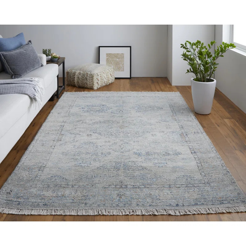 Lawarren Handmade Flatweave Tan/Blue Rug | Wayfair North America