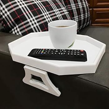 Forzaddik Side tables Sofa Armrest Clip-On Table, Recliner Armchair Organizer Tray (White) | Amazon (US)