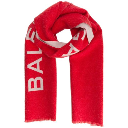 Balenciaga Logo blanket scarf - Red | Farfetch EU