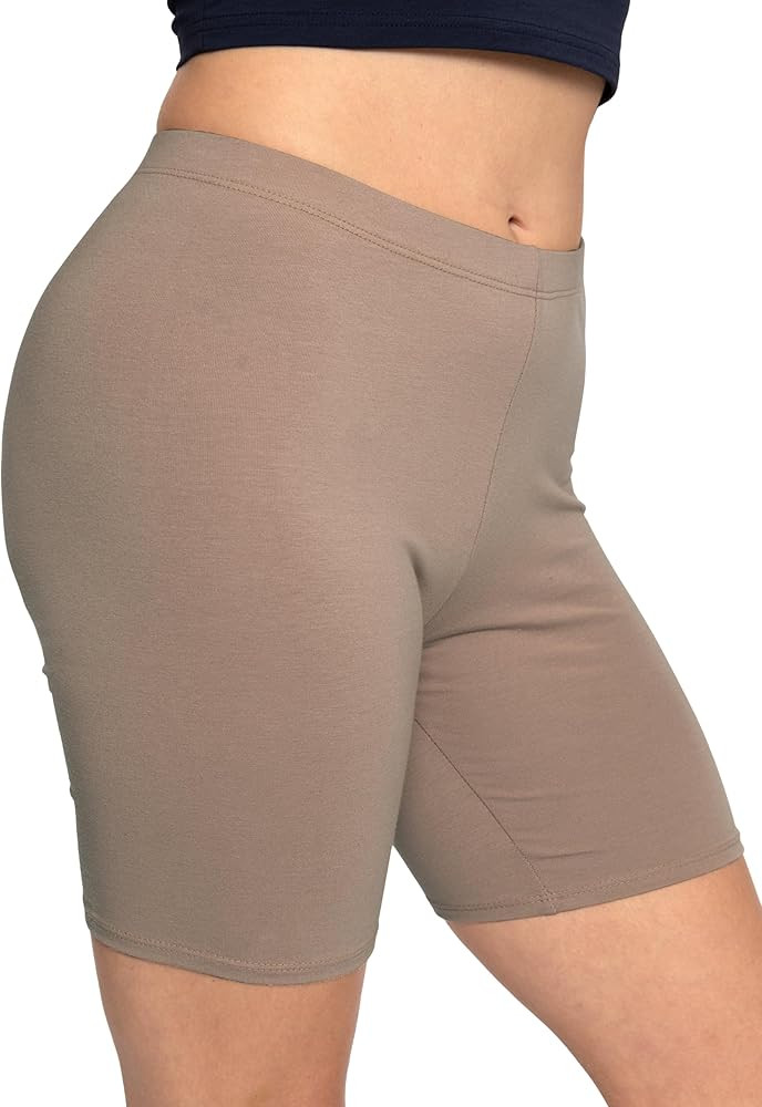 STRETCH IS COMFORT Biker Shorts for Women | Women's Athletic Workout Shorts | Cotton | Small - 5X | Amazon (US)