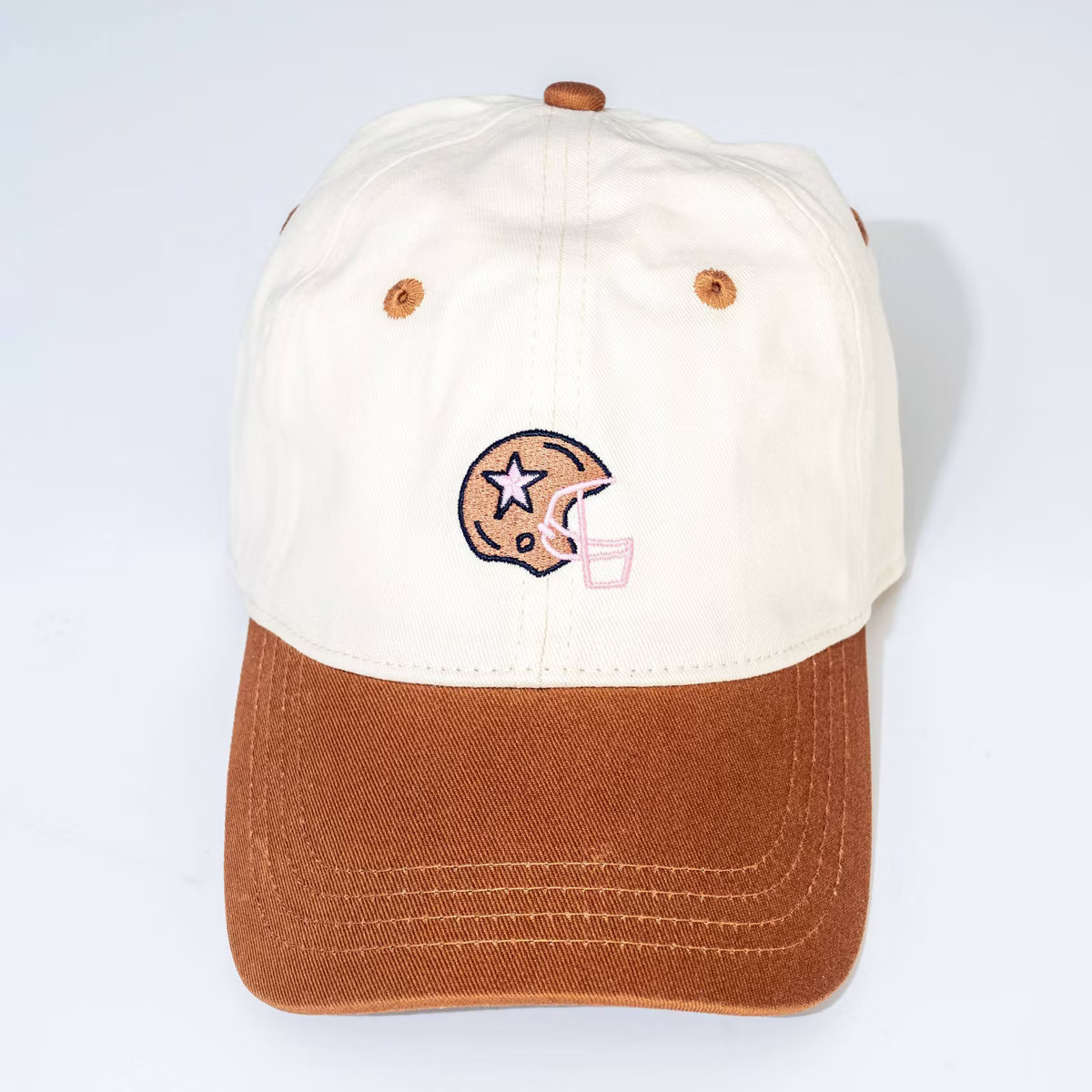 Football Helmet Hat - Frasier Sterling Cream/Brown | Target