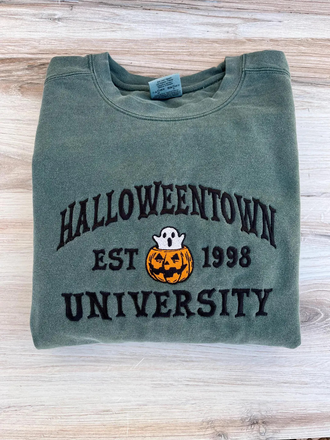 Halloweentown Embroidered Sweatshirt, Comfort Colors Sweatshirt, Ghost Crewneck, Halloween Embroi... | Etsy (US)