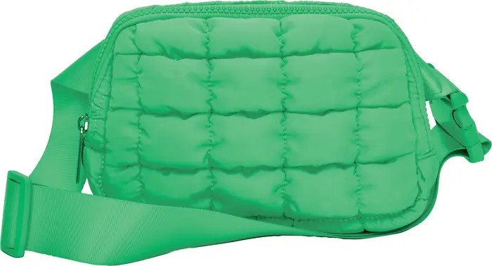 Kids' Glam Green Quilted Nylon Belt Bag | Nordstrom