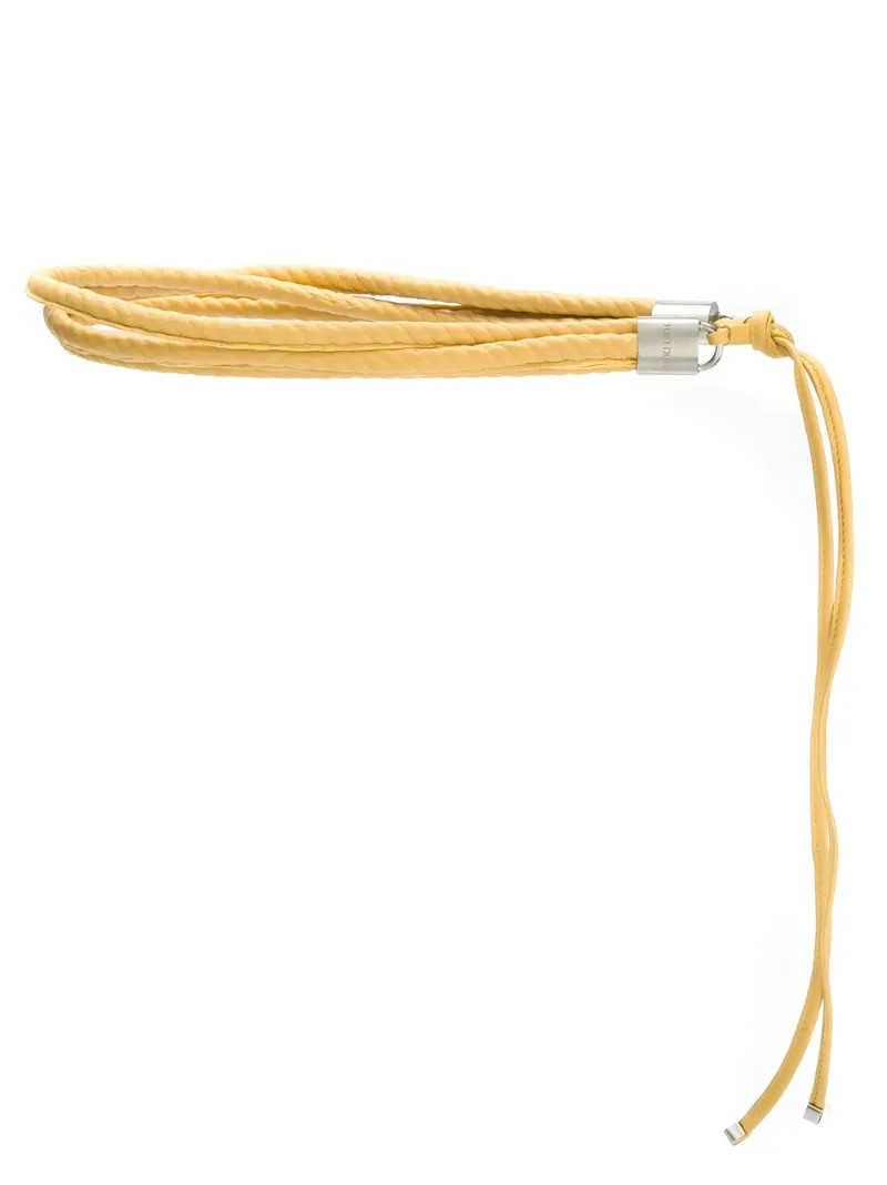 Tufi Duek - knot detail belt - women - Leather - One Size, Yellow/Orange | FarFetch Global