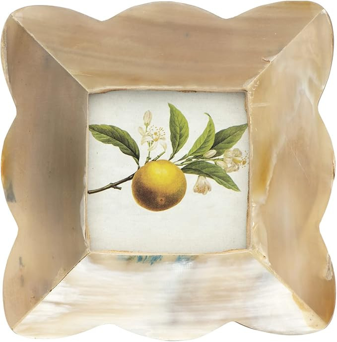 Creative Co-Op Square Resin Scalloped Edge (Holds 3" x 3" Picture Frames and Photo Holders, Brown | Amazon (US)