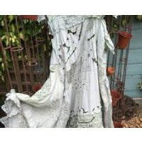 Boho wedding dress antique lace vintage sizes plus reg unique made to order green hand fasting gypsy | Etsy (US)