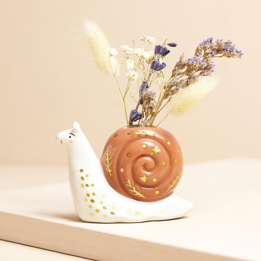 Tiny Snail Ceramic Bud Vase | Lisa Angel