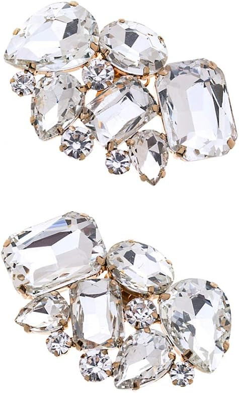 Ruihfas Fashion 2Pcs Luxury Crystal Shoe Clips Removable Rinestone Shoe Buckles Decorative Shoe A... | Amazon (US)