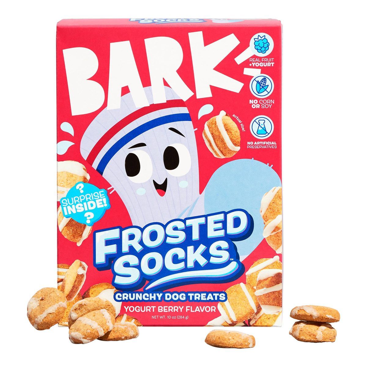 BARK Frosted Socks Crunchy Yogurt and Blueberry Flavor Dog Treats - 10oz | Target