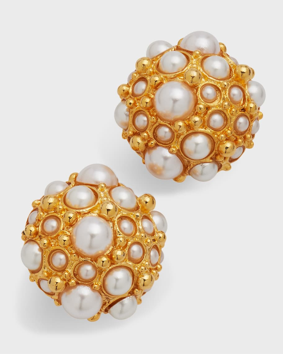 Pearlescent Cluster Clip-On Stud Earrings | Neiman Marcus