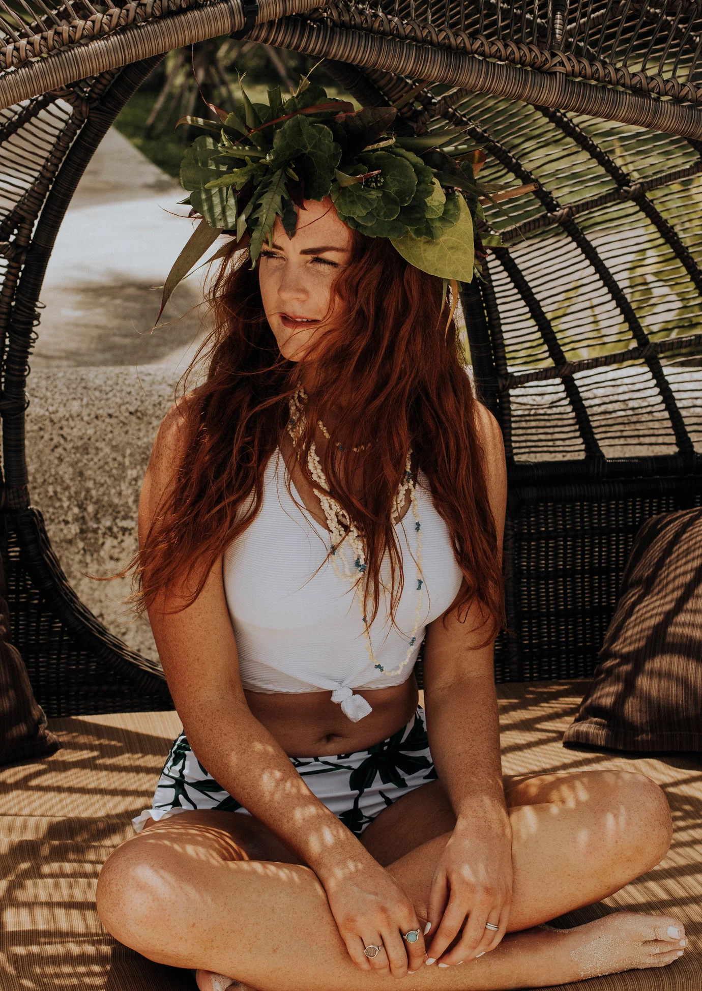 Traveler Top | White Rib Knit | Coral Reef Swim