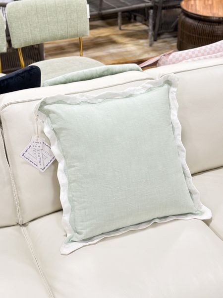 This cute scallop pillow is online at TJ Maxx! 
⭐️ Removable cover
⭐️ Down alternative insert 
⭐️ Super soft 
⭐️ Also available in light blue

More scallop pieces linked! 

TJ Maxx, HomeGoods, sage green, light green, coastal Grandmillennial, scallop pillow, look for less, designer look, Grandmillennial home decor 

#LTKHome #LTKFindsUnder50 #LTKStyleTip